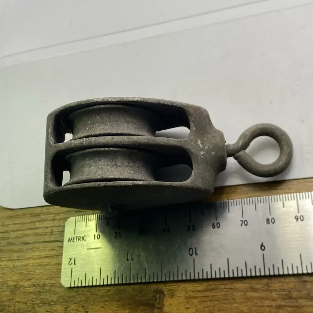 Antique Vintage Steel Block Rope Pulley